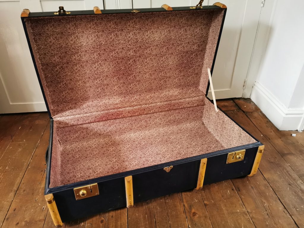 Antique Railway Steamer Trunk For Sale