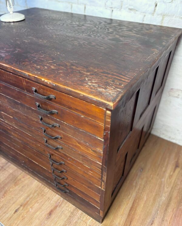 1944 Oak Architects Plan Chest - Image 3