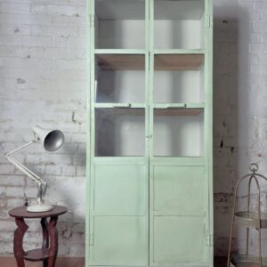 Iron Display Cabinet in Pistachio Green
