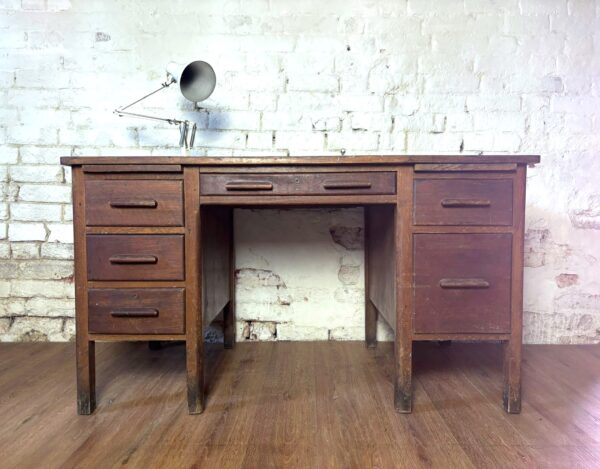 1940s Oak Teachers Desk
