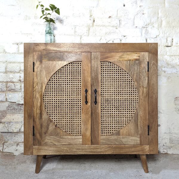 Rattan Wood Cocktail Cabinet