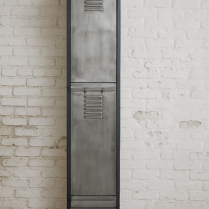 Iron Framed Brushed Steel Locker