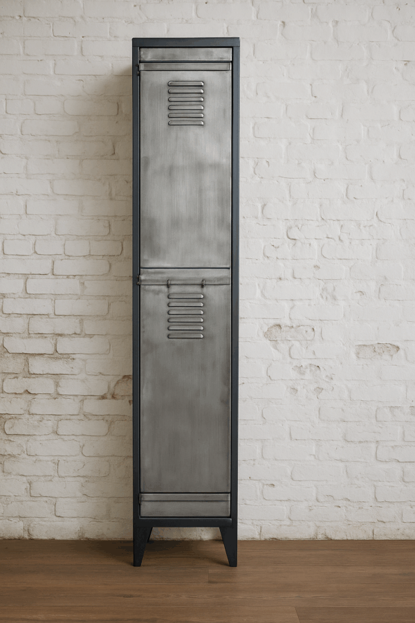 Iron Framed Brushed Steel Locker