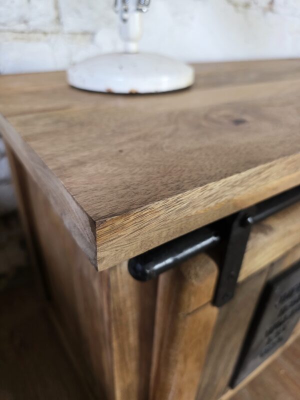 Reclaimed Wood & Iron Sideboard - Image 4