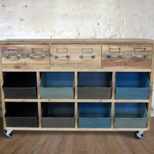 Reclaimed Wood School Cabinet