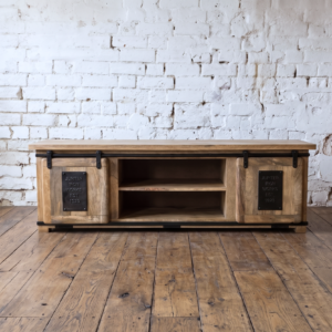 A rustic reclaimed wooden sideboard with iron fittings - Cambrewood