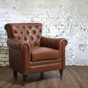 NEW! Leather Chesterfield Cigar Chairs