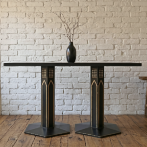 Boho 1970s Moroccan Table in black with gold detail - Cambrewood