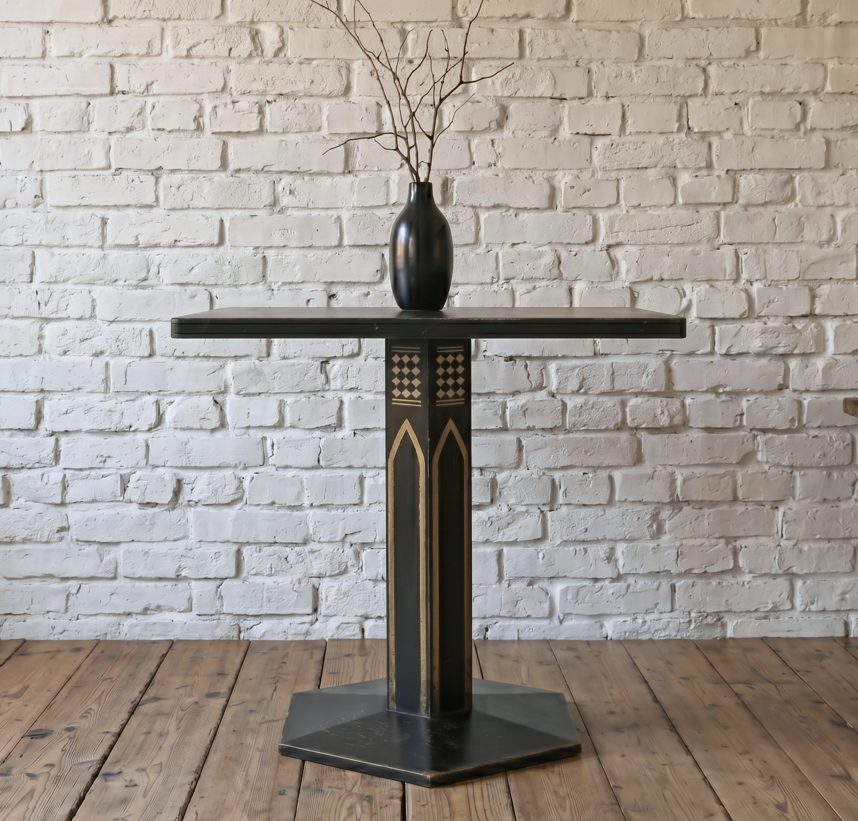 Boho 1970s Moroccan Table in black with gold detail - Cambrewood