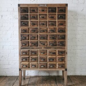 XL Apothecary Cabinet in dark wood with multiple drawers and cupboard - Cambrewood