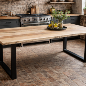 Reclaimed Wood & Iron Dining Table