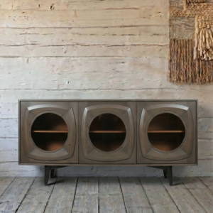 A vintage style sideboard with glass doors and a funky retro style- Cambrewood