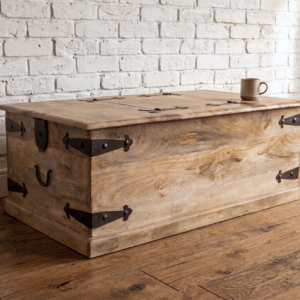 Rustic farmhouse trunk, reclaimed wood coffee table and storage - Cambrewood