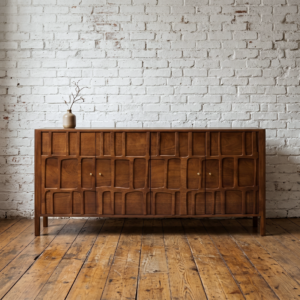 A large hand carved wood sideboard, artisan style, boho - Cambrewood
