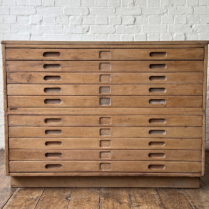 1930s Vintage Architects Plan Chest by Staverton in Oak - Cambrewood