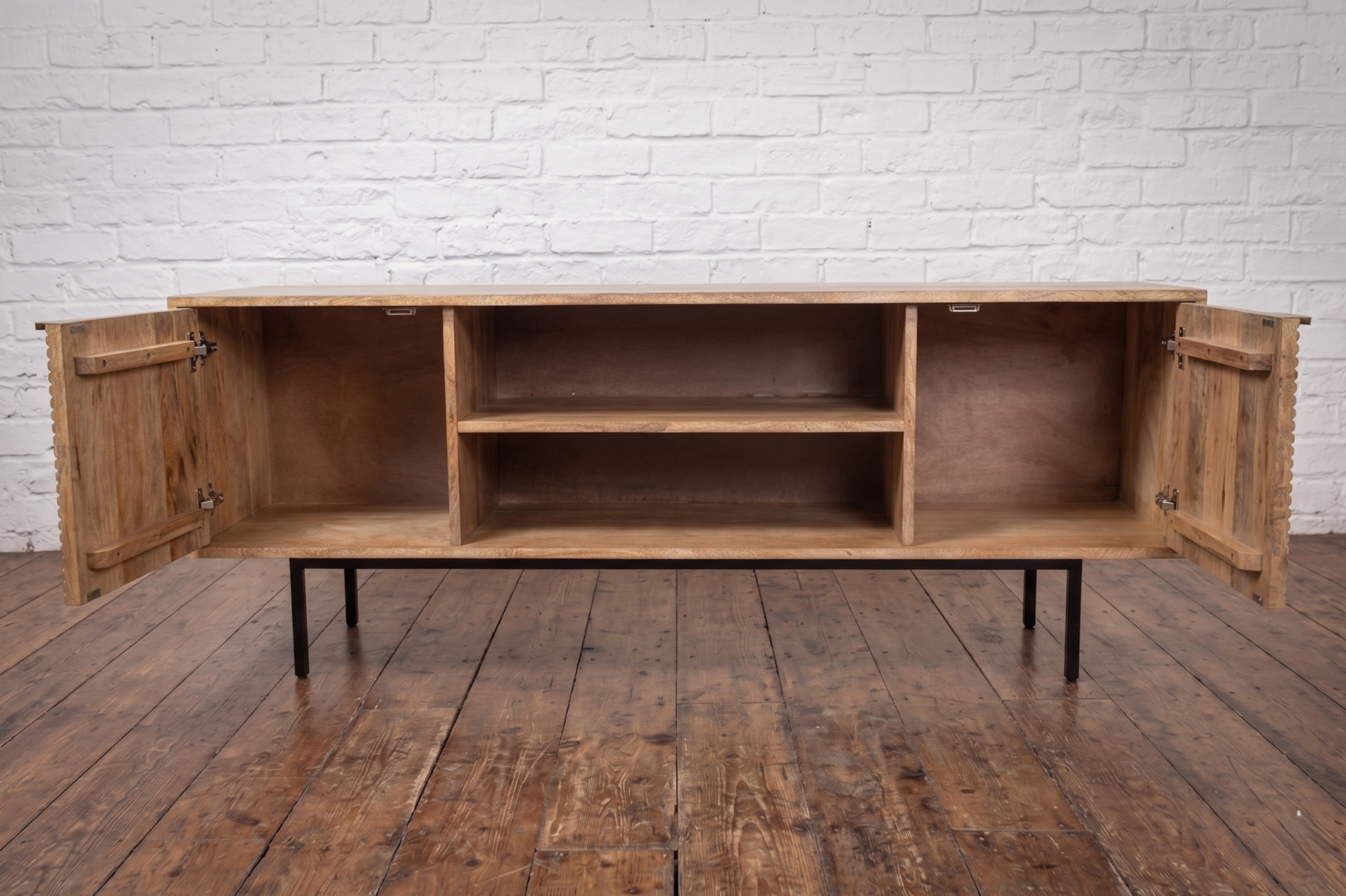 LAST ONE! Low Slung Wood & Iron Sideboard - Image 3