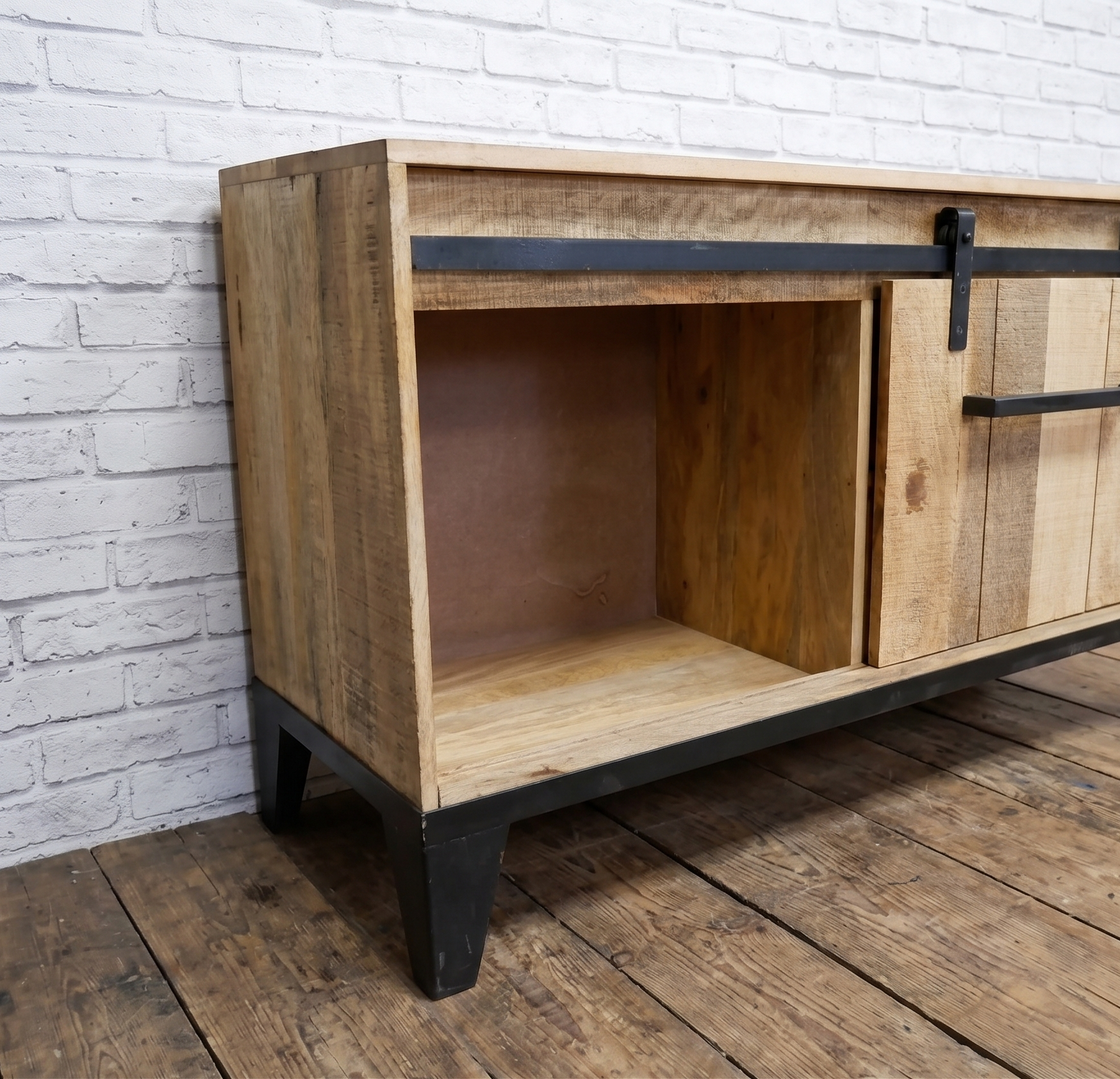 Wood & Iron Sliding Door Sideboard - Image 4