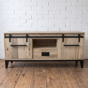 Wood & Iron Sliding Door Sideboard