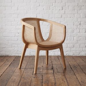 Rattan Tub Chair handmade from solid teak, desk, dining or occasional chair - Cambrewood