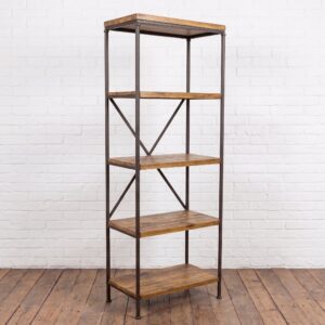Industrial style tall shelves made from reclaimed wood and steel - Cambrewood