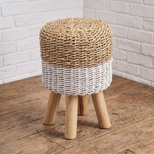 Basketweave natural wood small stool - Cambrewood