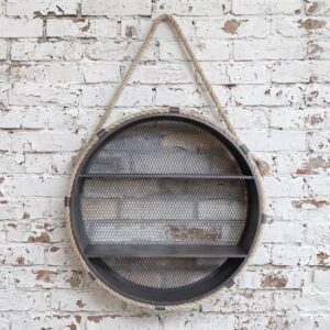Circular metal shelf hanging by a rope - Cambrewood
