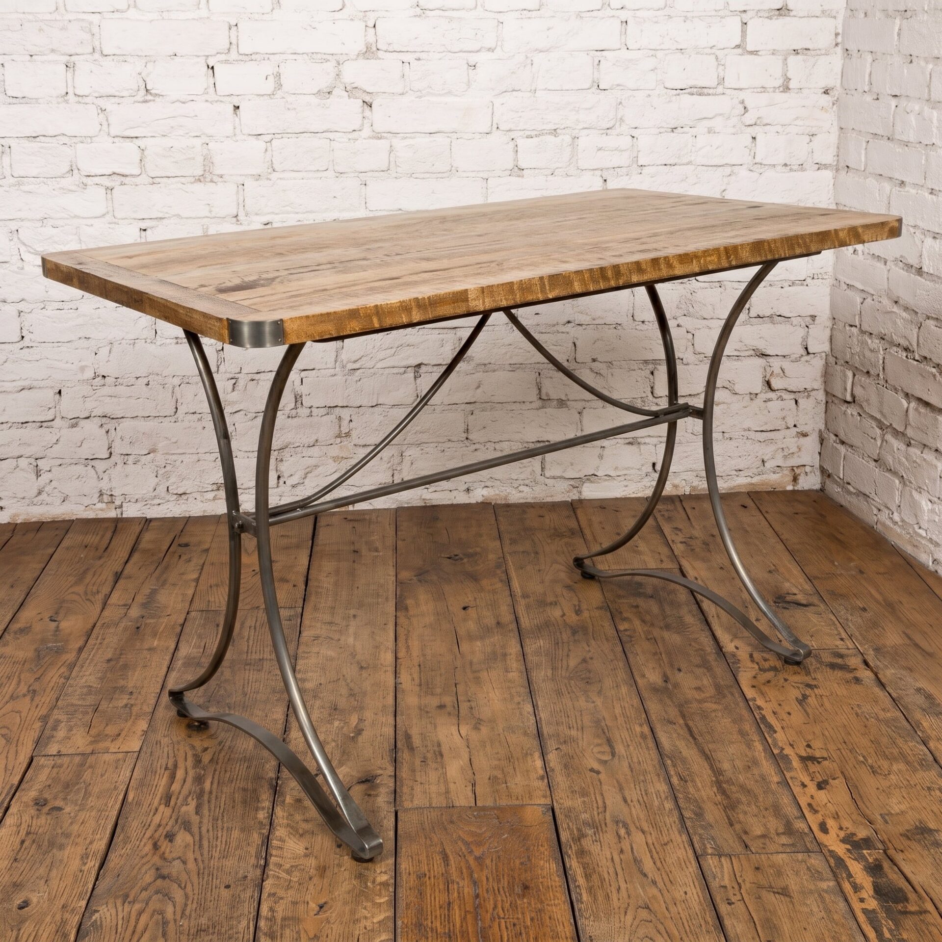 Reclaimed wood & Steel large 4 seater dining table - Cambrewood