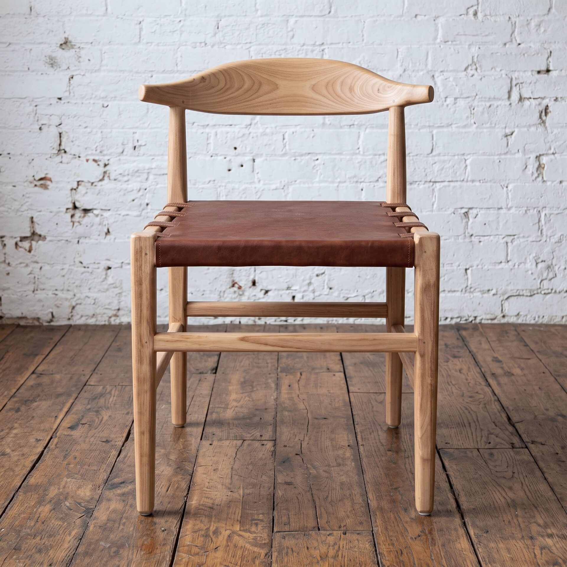 Campaign style chair in solid teak, real leather- dining or desk chair - Cambrewood